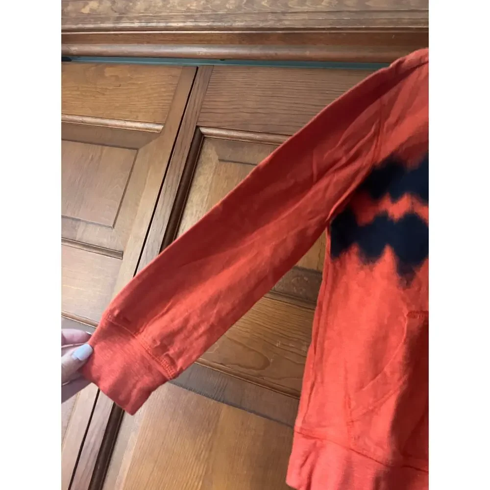 GAP Kids Boy's Tie Dye Lightweight T-Shirt Long Sleeve Orange/Navy Blue Size S